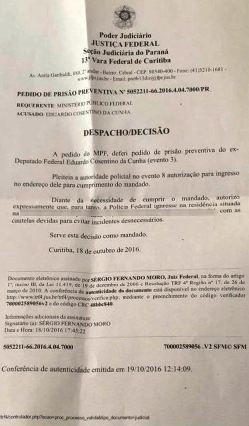 Cunha-preso